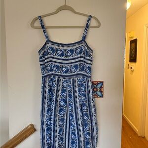 LOFT Batik Strappy Dress 😍 size 4